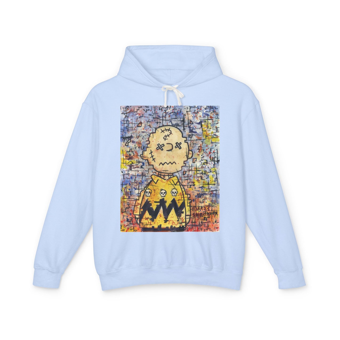 Stitchy Glitchy Brown - Lightweight Hoodie