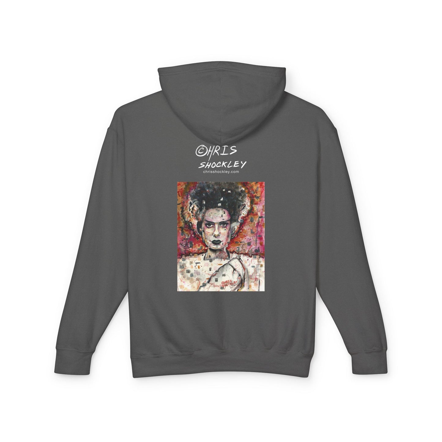 Glitch Bride Lightweight Hooded Sweatshirt - Bride of Frankenstein Design