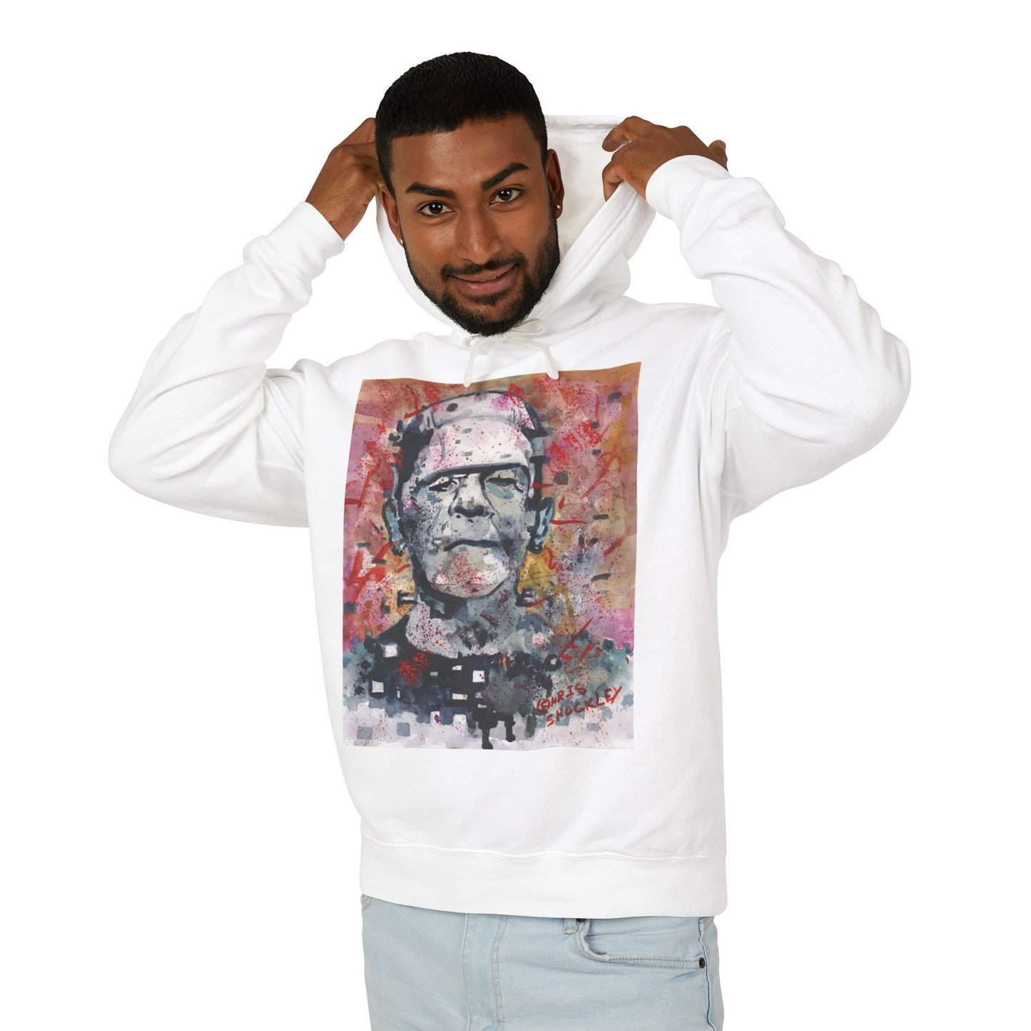 Glitch Monster (Frankenstein) Graphic Lightweight Hoodie for Horror Fans