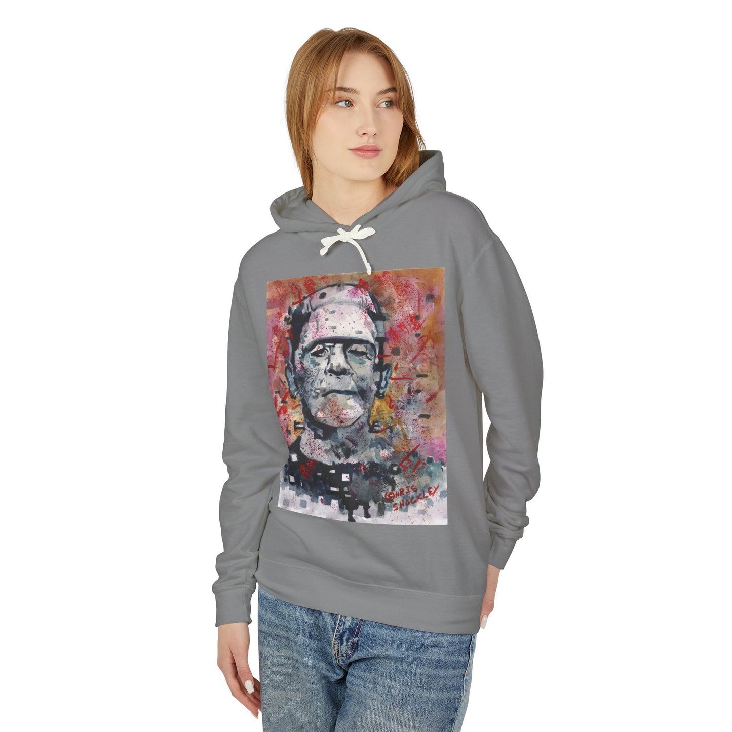 Glitch Monster (Frankenstein) Graphic Lightweight Hoodie for Horror Fans