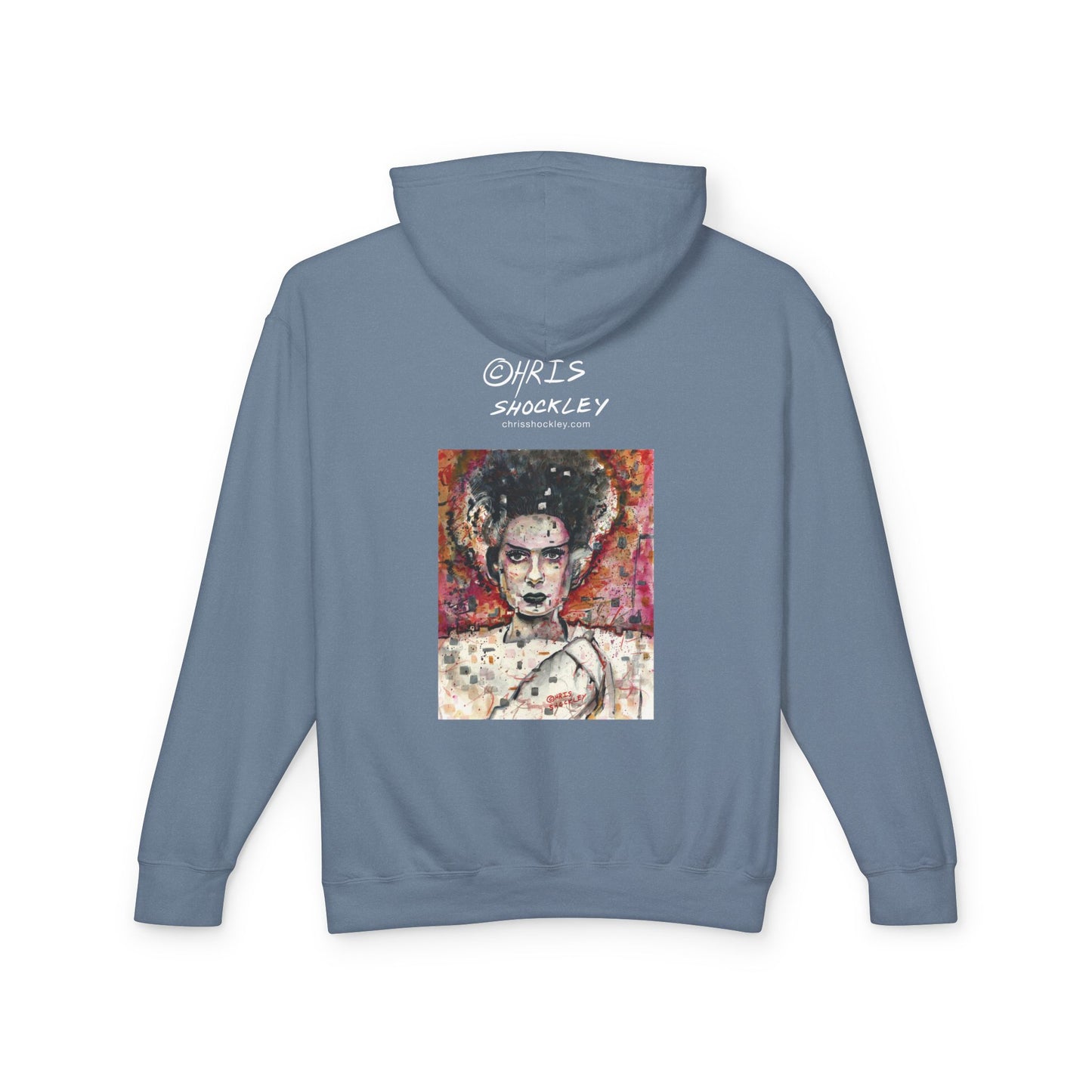 Glitch Bride Lightweight Hooded Sweatshirt - Bride of Frankenstein Design