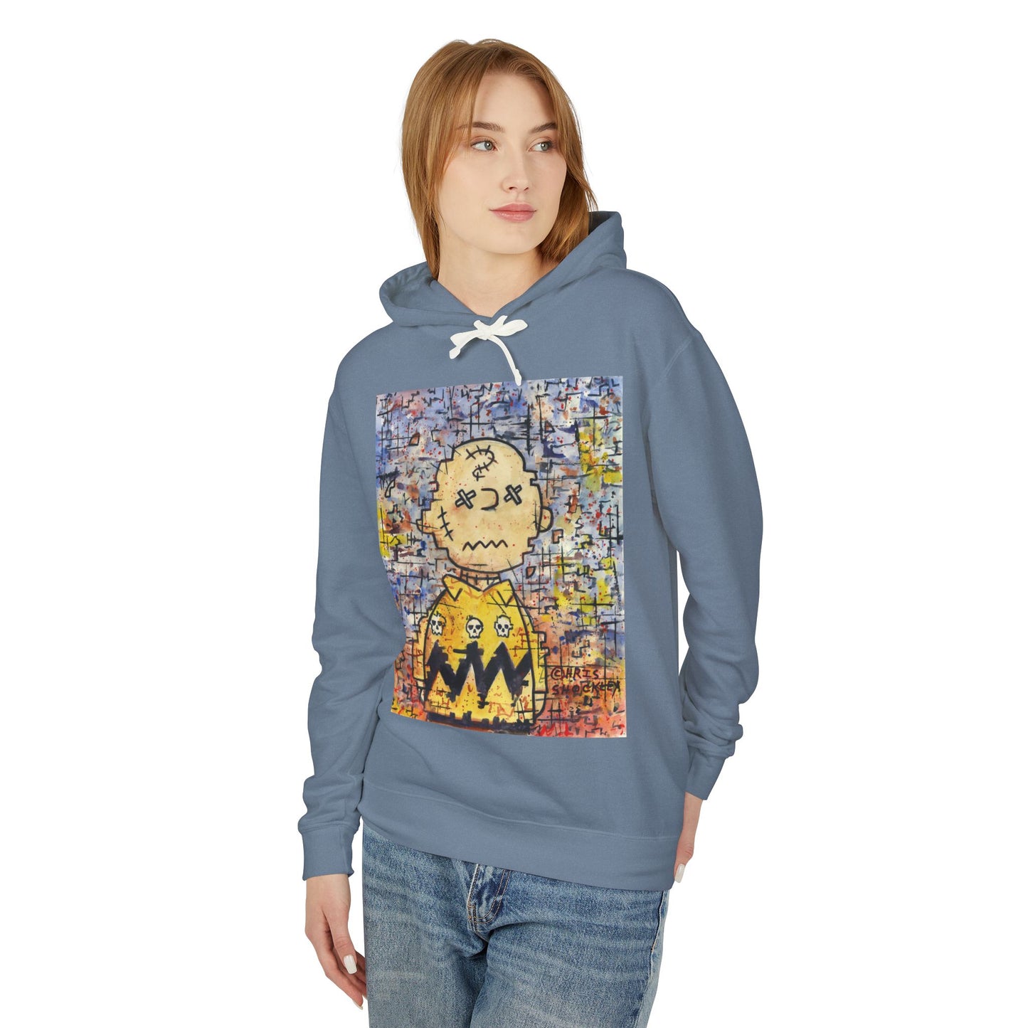 Stitchy Glitchy Brown - Lightweight Hoodie