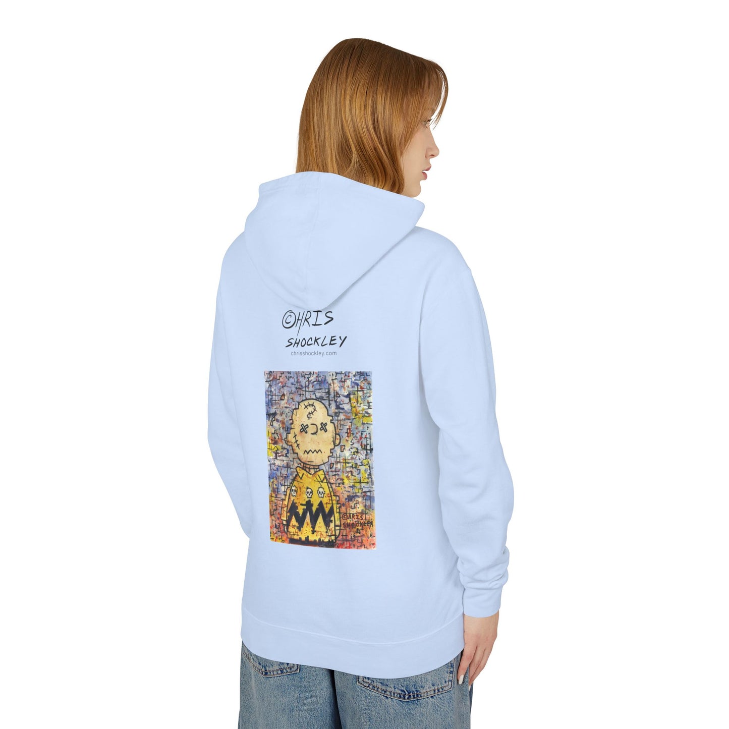 Stitchy Glitchy Brown - Lightweight Hoodie