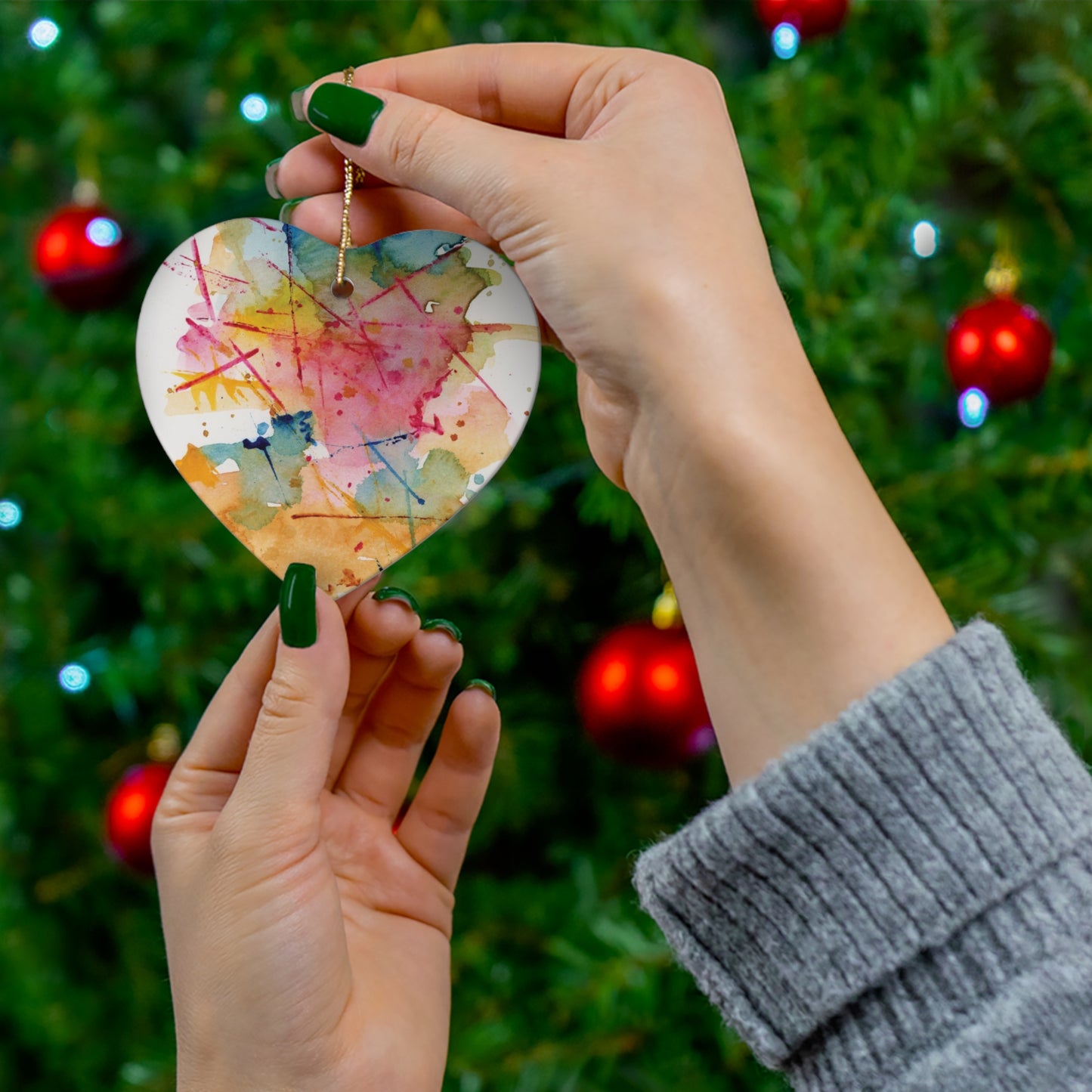 Echoes of Spring 2 - Ceramic Ornament, 4 Shapes