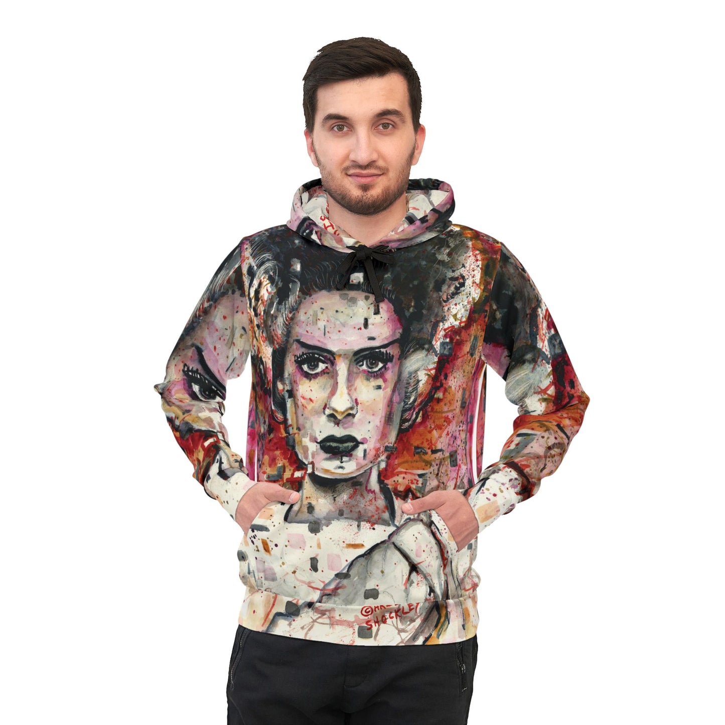 Athletic Hoodie - Glitch Bride (The Bride of Frankenstein)