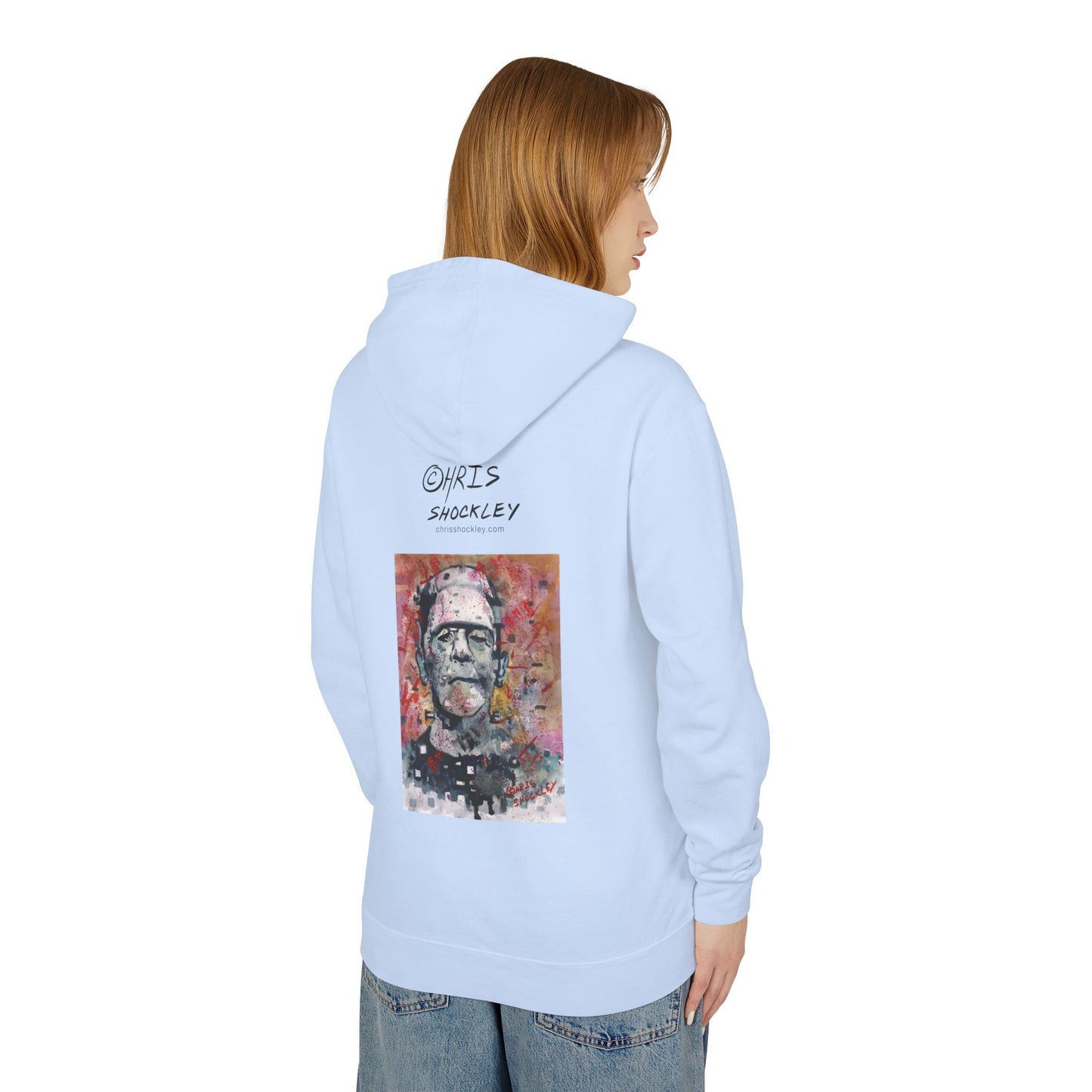 Glitch Monster (Frankenstein) Graphic Lightweight Hoodie for Horror Fans