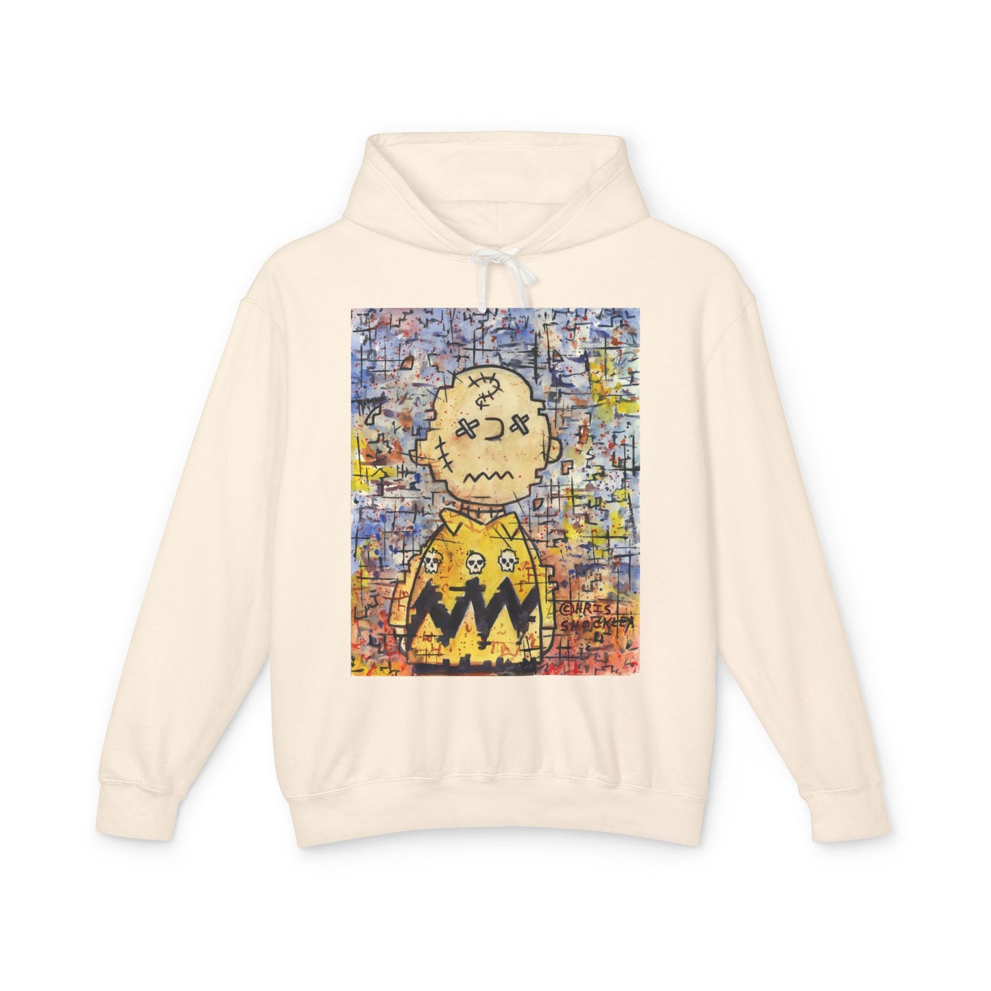 Stitchy Glitchy Brown - Lightweight Hoodie