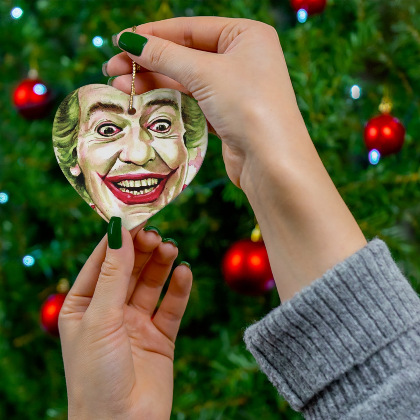 A JOKE A DAY KEEPS THE GLOOM AWAY - Ceramic Ornament