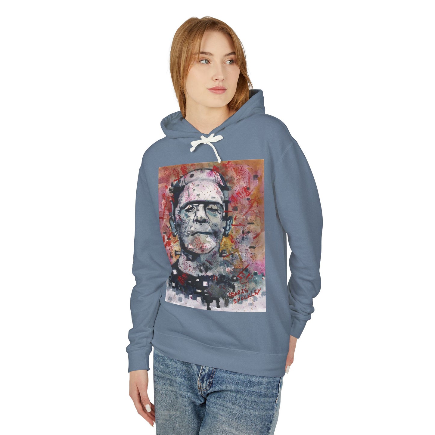 Glitch Monster (Frankenstein) Graphic Lightweight Hoodie for Horror Fans