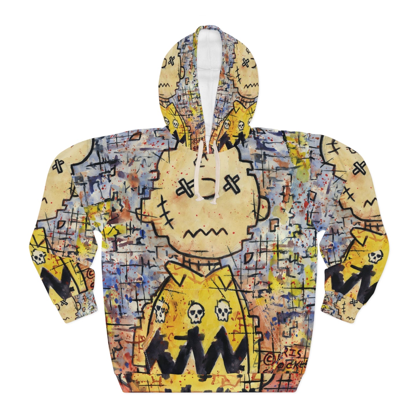 Stitchy Glitchy Brown - Graphic Unisex Pullover Hoodie