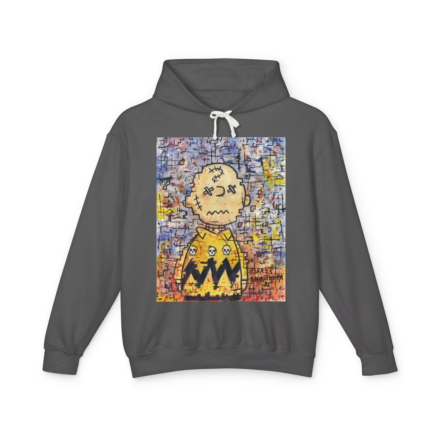 Stitchy Glitchy Brown - Lightweight Hoodie