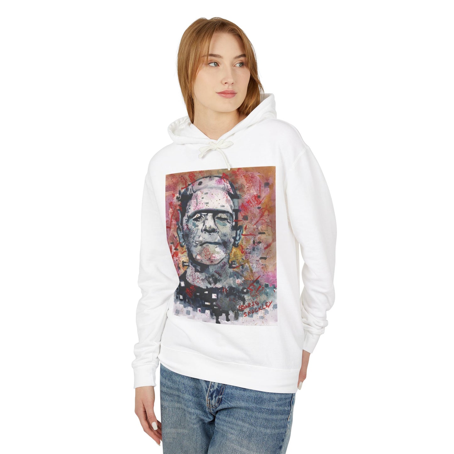 Glitch Monster (Frankenstein) Graphic Lightweight Hoodie for Horror Fans