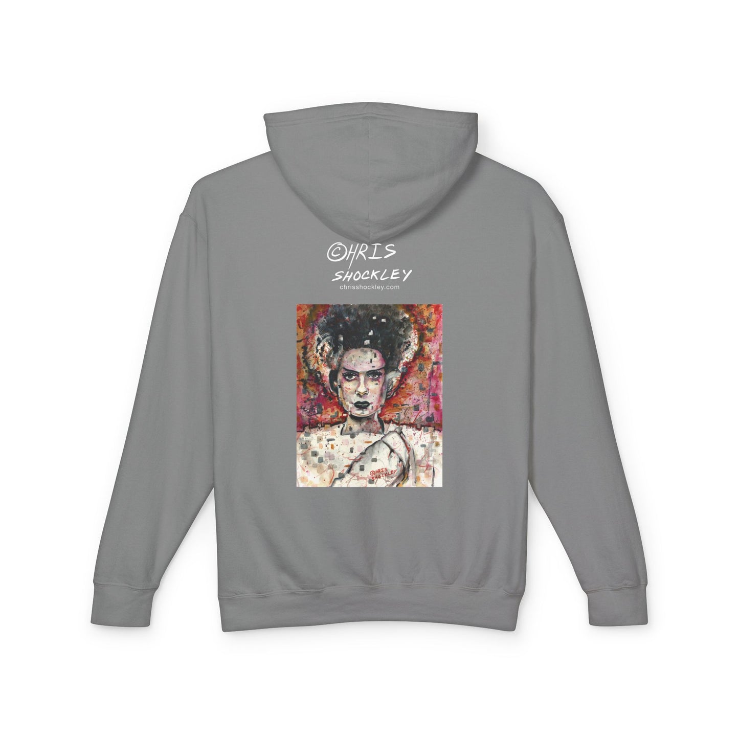 Glitch Bride Lightweight Hooded Sweatshirt - Bride of Frankenstein Design
