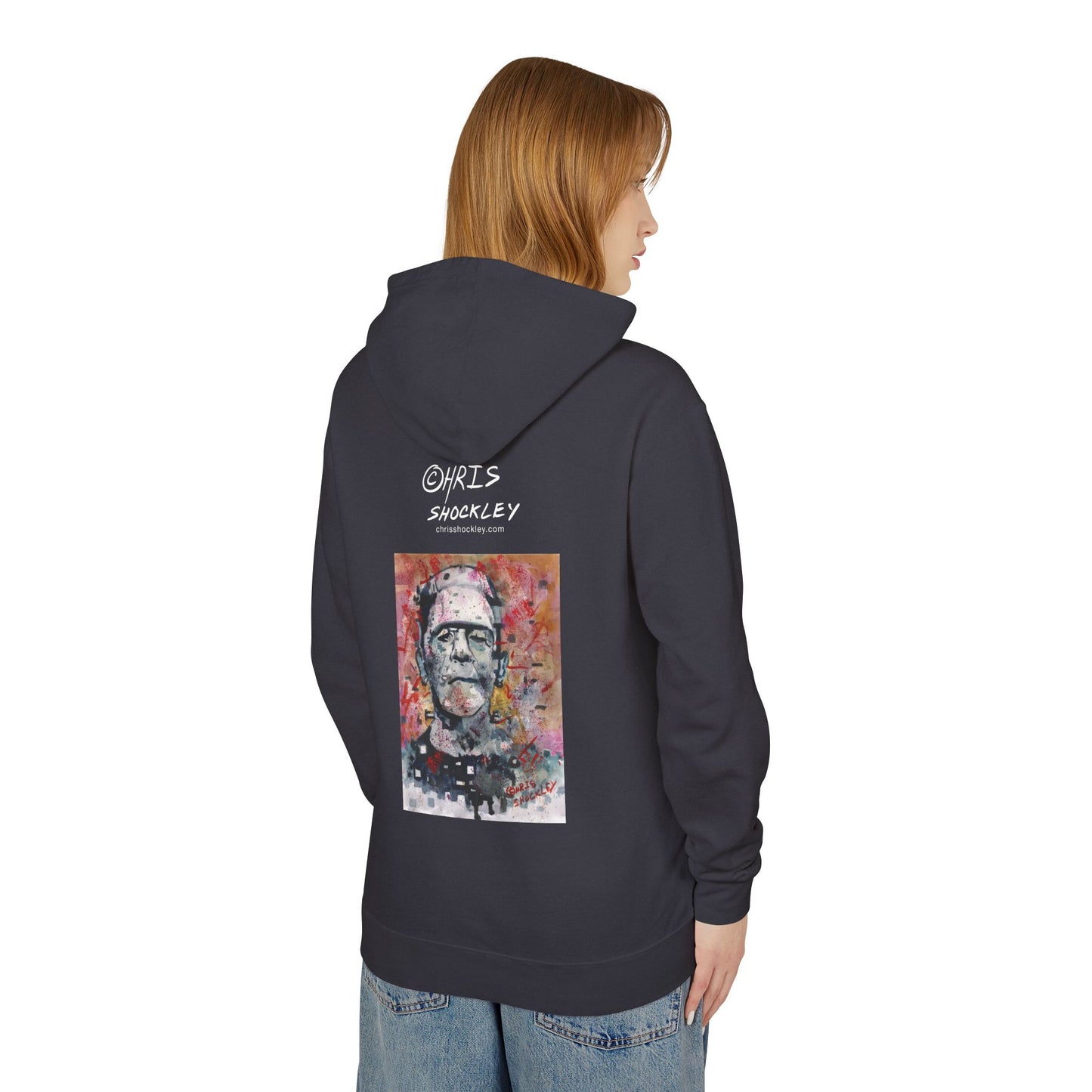 Glitch Monster (Frankenstein) Graphic Lightweight Hoodie for Horror Fans