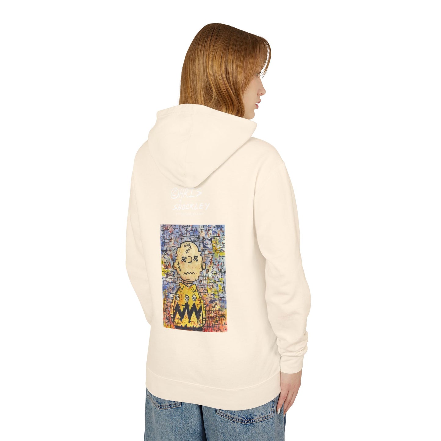 Stitchy Glitchy Brown - Lightweight Hoodie