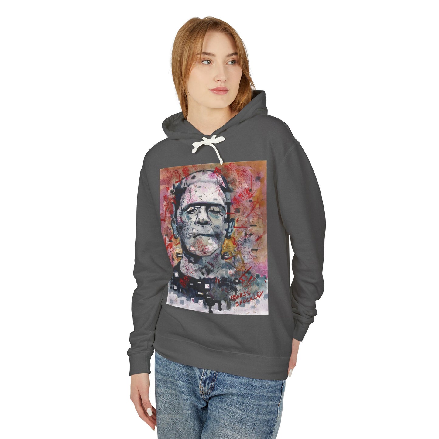 Glitch Monster (Frankenstein) Graphic Lightweight Hoodie for Horror Fans