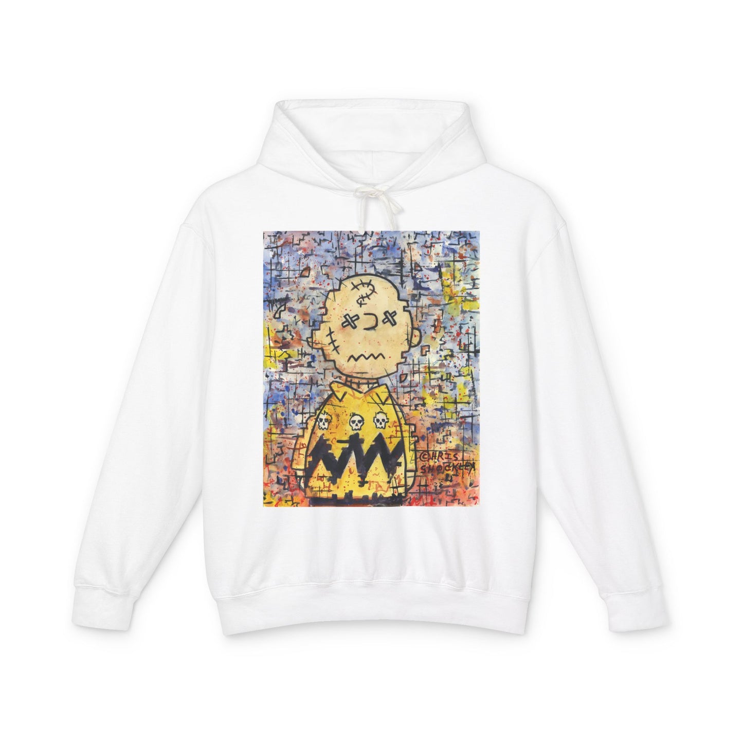 Stitchy Glitchy Brown - Lightweight Hoodie