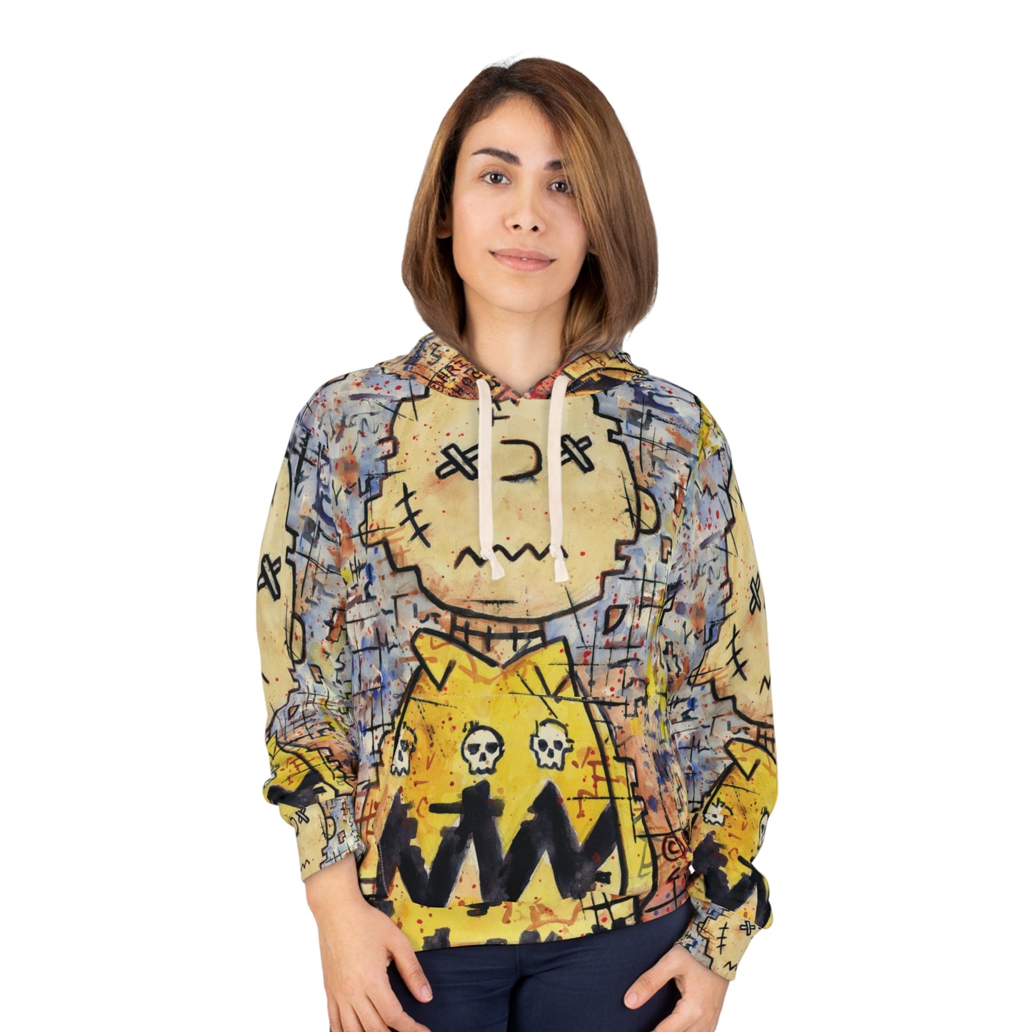 Stitchy Glitchy Brown - Graphic Unisex Pullover Hoodie