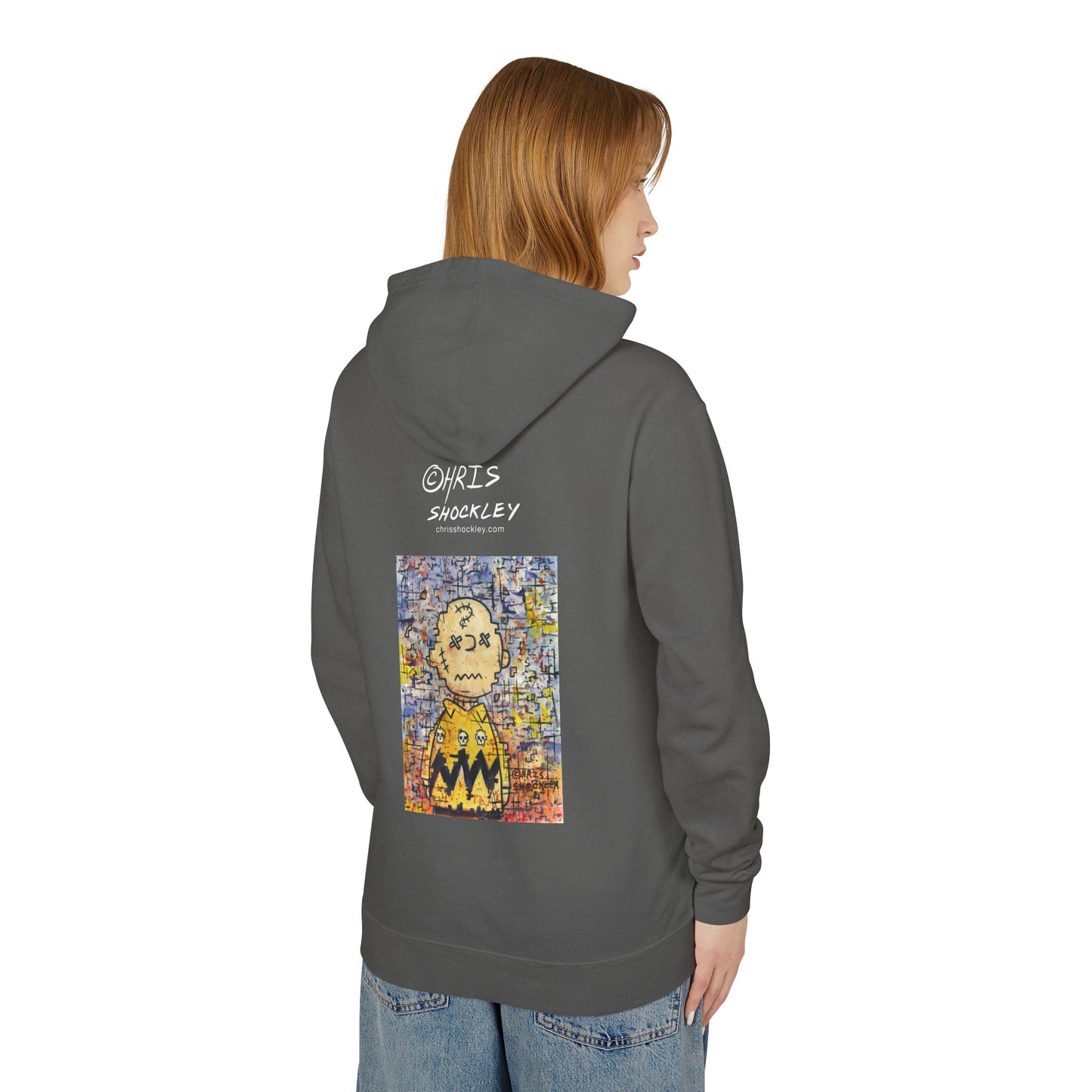 Stitchy Glitchy Brown - Lightweight Hoodie