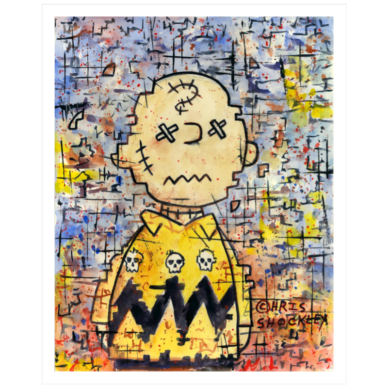 Stitchy Glitchy Brown - Archival Matte Giclee Print