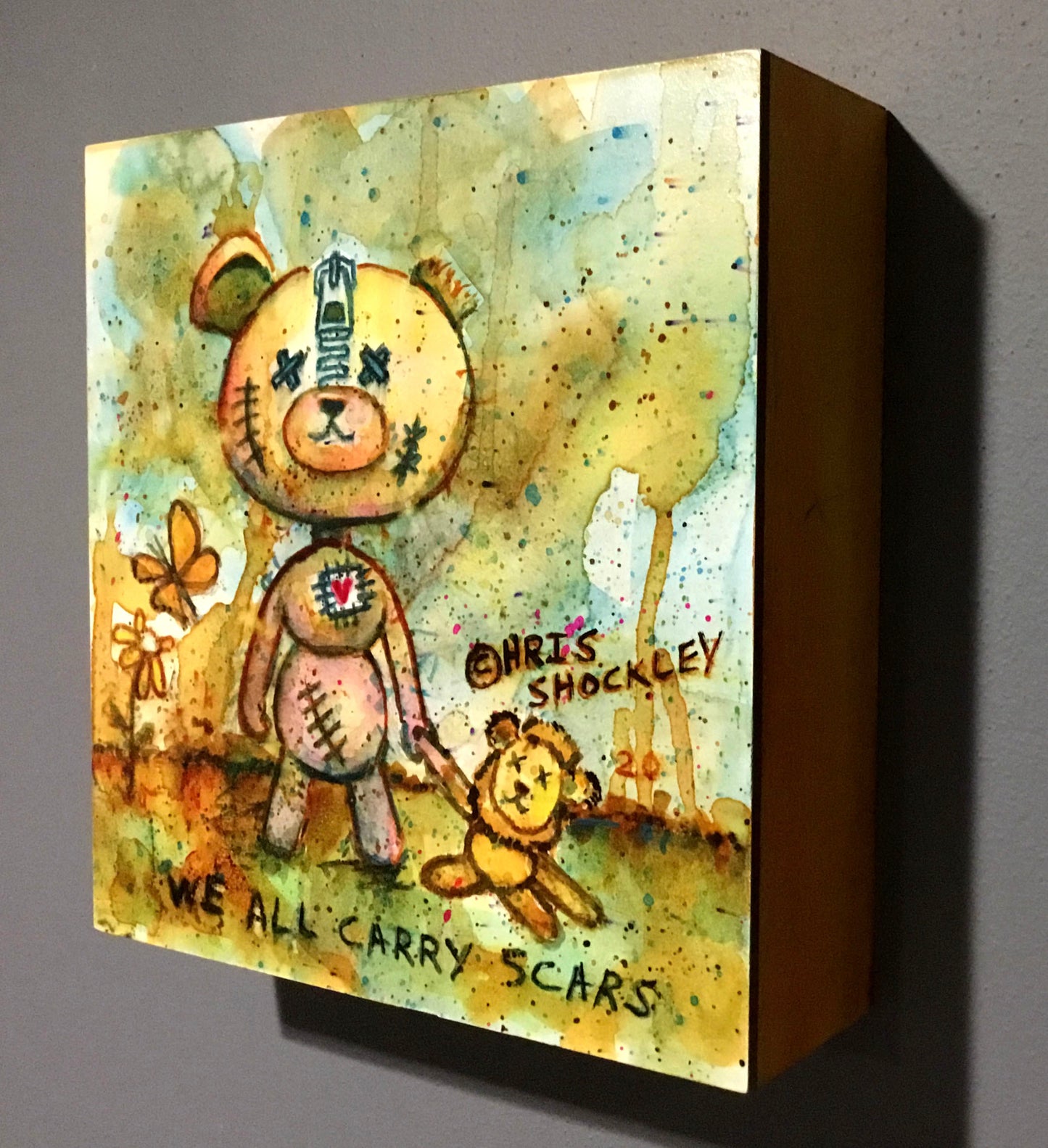 8"x8" original painting: "We All Carry Scars"