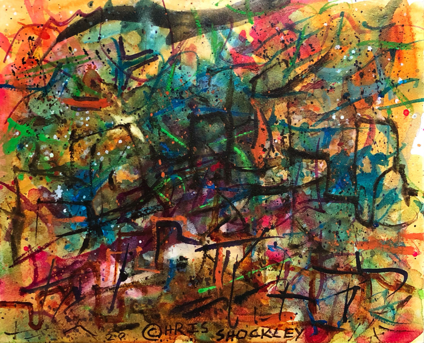 8"x10" framed original painting: "Rhyhmic Ramblings"