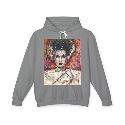 Glitch Bride Lightweight Hooded Sweatshirt - Bride of Frankenstein Design