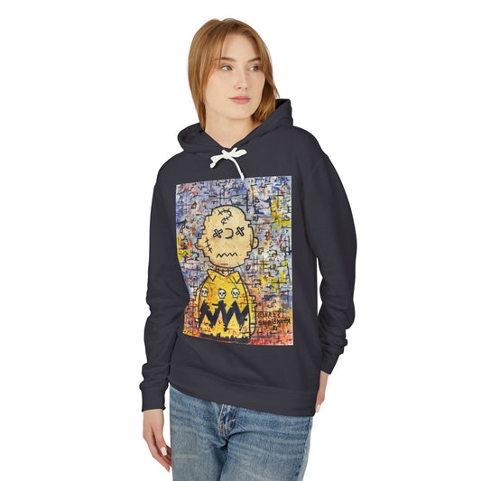 Stitchy Glitchy Brown - Lightweight Hoodie