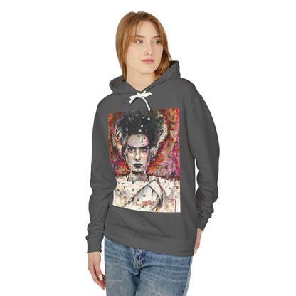 Glitch Bride Lightweight Hooded Sweatshirt - Bride of Frankenstein Design