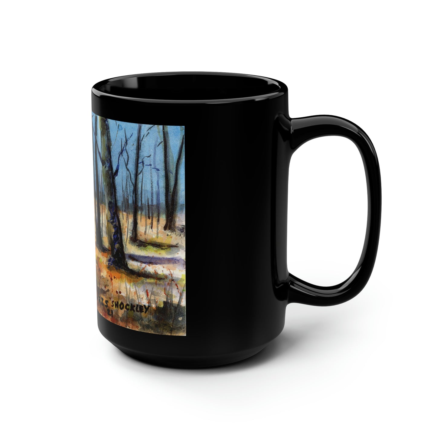 Untitled Landscape 1 - Black Mug, 15oz