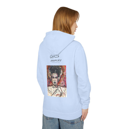 Glitch Bride Lightweight Hooded Sweatshirt - Bride of Frankenstein Design