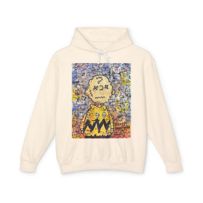 Stitchy Glitchy Brown - Lightweight Hoodie