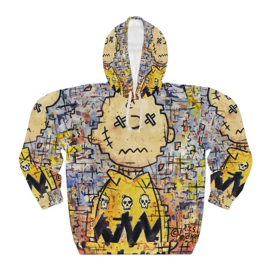 Stitchy Glitchy Brown - Graphic Unisex Pullover Hoodie