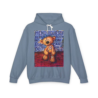 Mend yourself. Repair and renew. No one else can do it for you. - Lightweight Hoodie