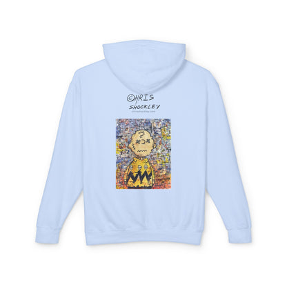 Stitchy Glitchy Brown - Lightweight Hoodie