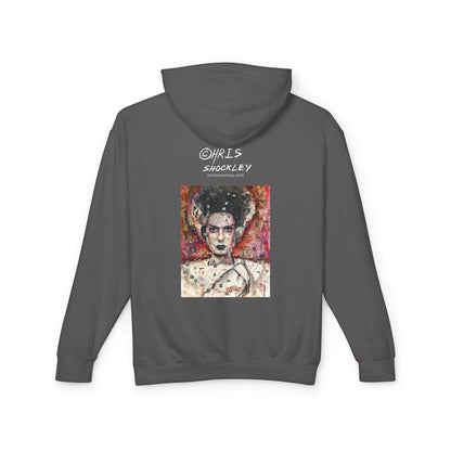 Glitch Bride Lightweight Hooded Sweatshirt - Bride of Frankenstein Design