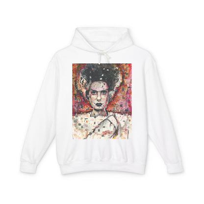 Glitch Bride Lightweight Hooded Sweatshirt - Bride of Frankenstein Design