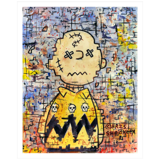 Stitchy Glitchy Brown - Archival Matte Giclee Print