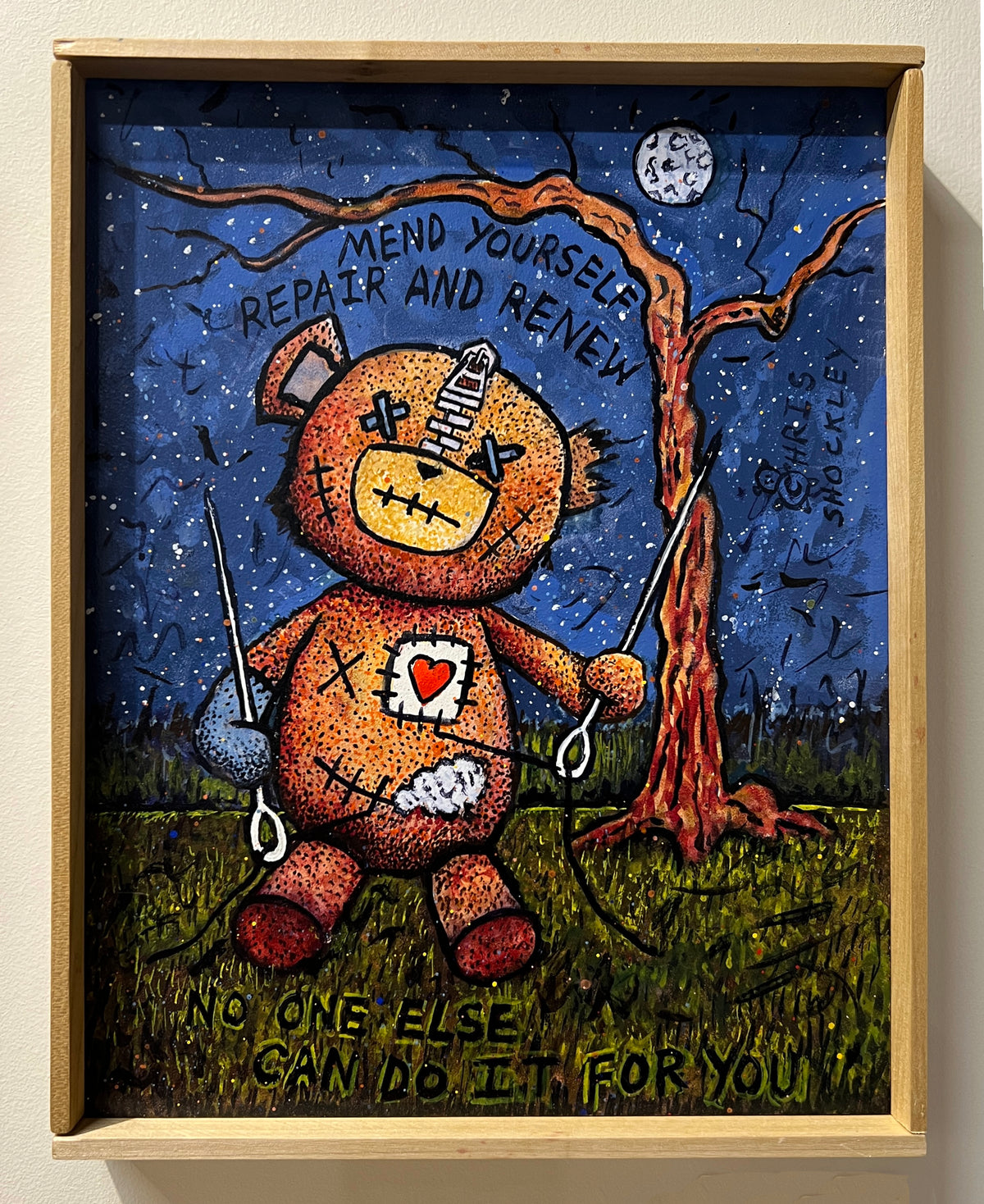 Mend Yourself. Repair and renew. No one else can do it for you. - original painting